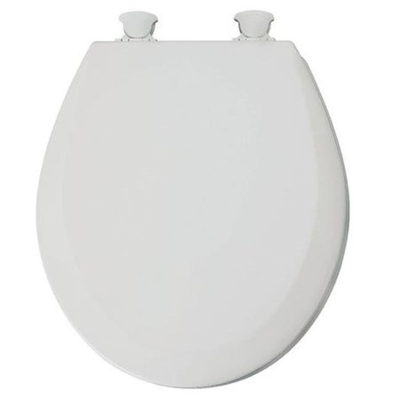 BEMIS Bemis Manufacturer 212887 Round Wood Toilet Seat; White 212887